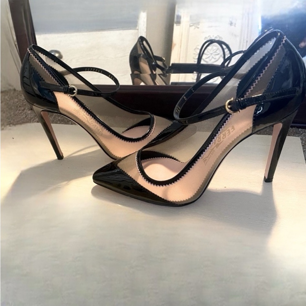 Salvatore Ferragamo black and pink retro Heels 7.5 - Picture 2 of 16